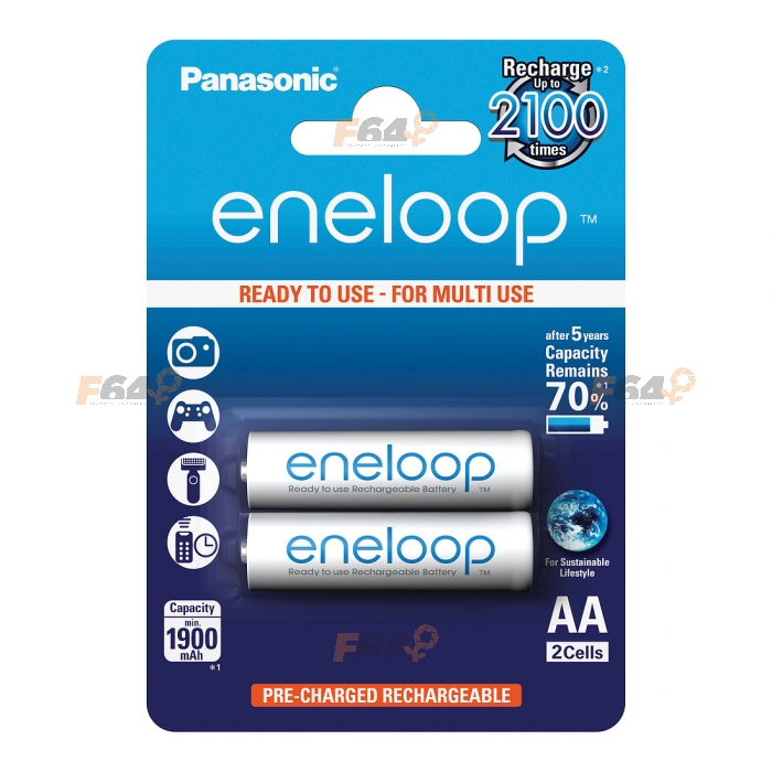 Panasonic Eneloop - set 2 acumulatori R6 AA 1900mAh  - F64