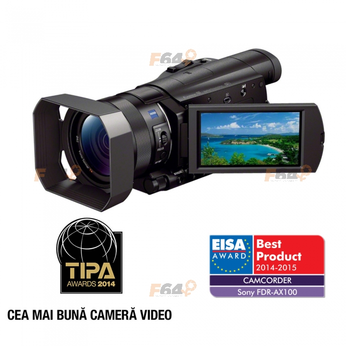 Sony FDR-AX100 - camera video semi - profesionala cu 4K - F64